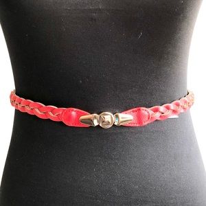 New 💋 skinny red braided stretchy belt 👧🏻